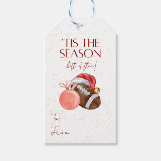 Étiquette de cadeau de Noël de football