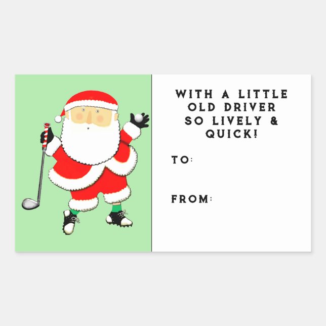 Étiquette de cadeau de Noël de golf (Devant)