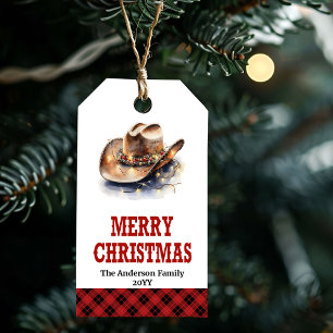 étiquette de cadeau de Noël de l'Ouest ancien modi