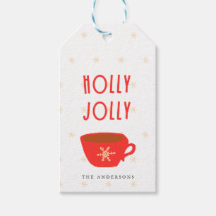 Étiquette de cadeau de Noël Holly Jolly Eggnog