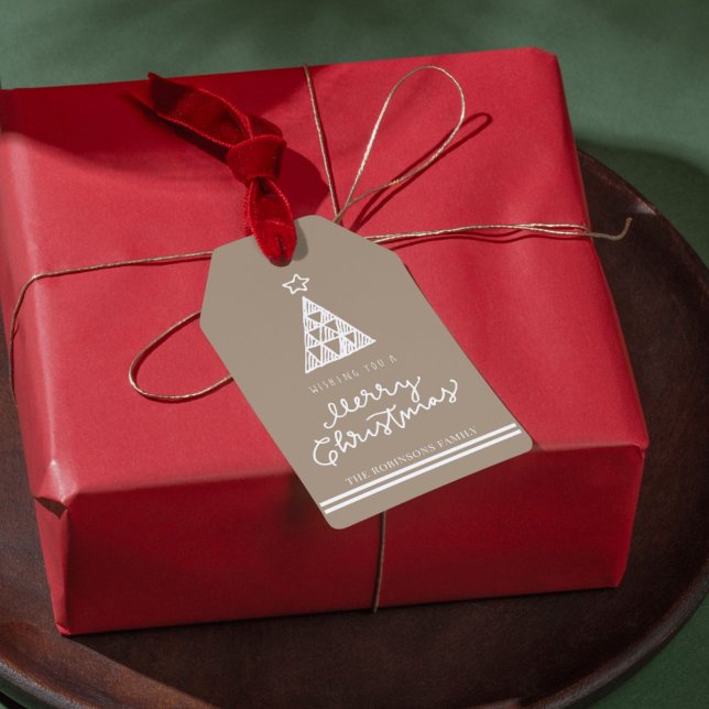 Étiquette de cadeau de Noël moderne avec photo per (Créateur téléchargé)