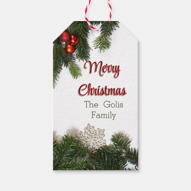 Étiquette de cadeau de Noël personnalisée (Devant)
