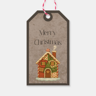 Étiquette de cadeau de Noël pour maison en pain d'