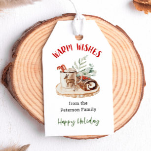 Étiquette de cadeau de Noël Vœux chaleureux Étique