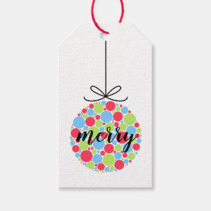 Étiquette de cadeau de pois de boule d'ornement d