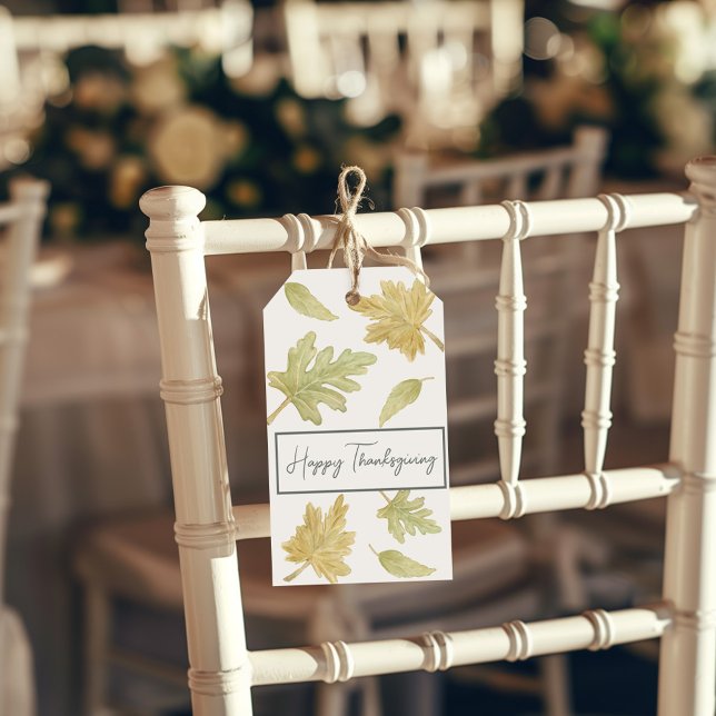 Étiquette de cadeau de remerciement feuilles tomba (Créateur téléchargé)