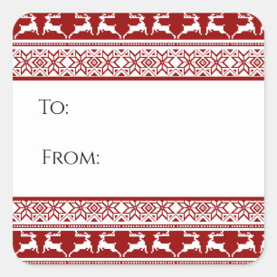 Étiquette de cadeau de Renne de Pull de Noël Laid