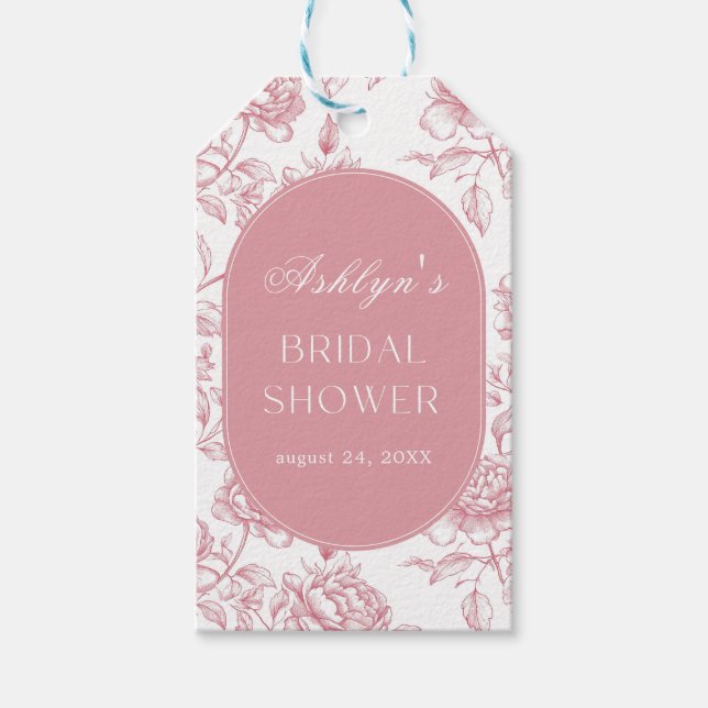 Étiquette de cadeau de shower de mariage chinoiser (Devant)
