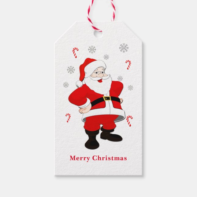 Étiquette de cadeau de vacances du Père Noël (Devant)