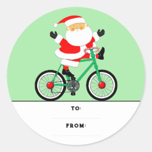 Étiquette de cadeau de vélo de Noël Autocollant ro
