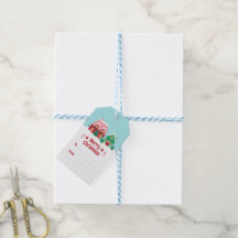 Étiquette de cadeau de village de Noël Laissez tom