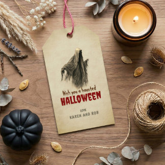 Étiquette de cadeau d'Halloween Fantôme Vintage