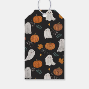 Étiquette de cadeau d'Halloween – Fantômes, citrou