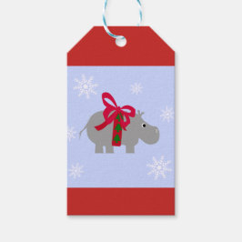 Étiquette de cadeau d'Hippopotame pour les Fêtes