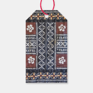 Étiquette de cadeau d'impression de tissu de Tapa