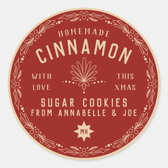 Étiquette de cadeau DIY pour cookie à la cannelle  (Devant)