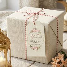 Étiquette de Cadeau Eid Mubarak Florale aux Joues 