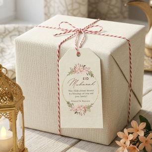 Étiquette de Cadeau Eid Mubarak Florale aux Joues 
