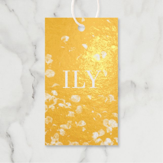 Étiquette de cadeau en feuille "Je t'aime" (Recto)