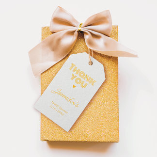 Étiquette de cadeau en feuille pour une douche de
