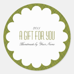 Étiquette de cadeau en vert