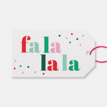 Étiquette de cadeau Fa La La La Noël à/De
