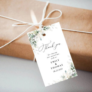 Étiquette de cadeau florale Élégante verdure