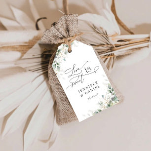 Étiquette de cadeau florale Élégante verdure