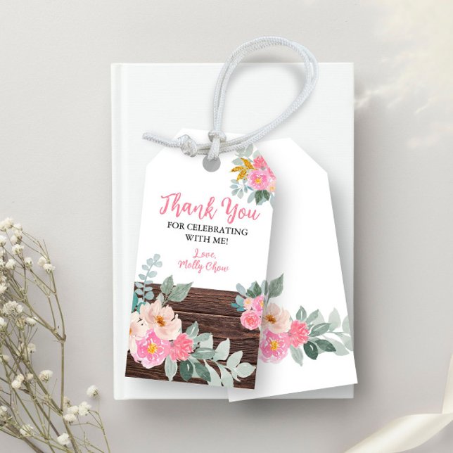 Étiquette de cadeau florale rustique (Créateur téléchargé)