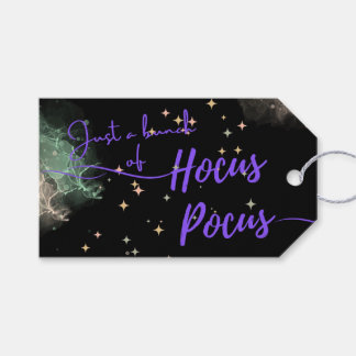 Étiquette de cadeau Halloween Hocus Pocus noir