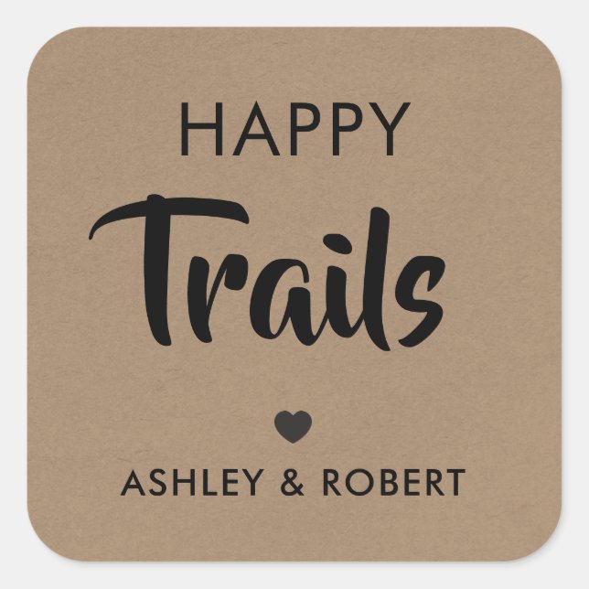 Étiquette de cadeau Happy Trails, Étiquette de mél (Devant)