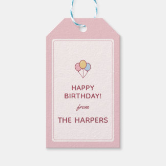Étiquette de cadeau "Joyeux Anniversaire De" Nom