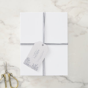 Étiquette de Cadeau Moderne Poussiéreux Bleu Floco