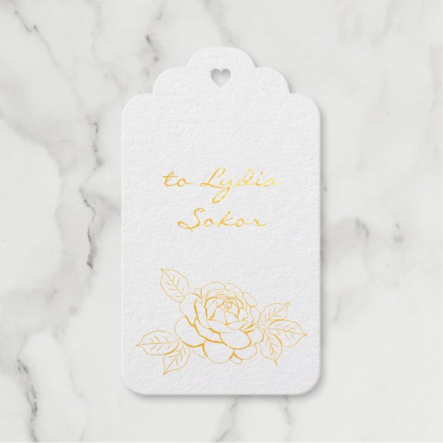 Étiquette de cadeau personnalisée avec feuille d'o (Recto)