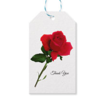 Étiquette de cadeau personnalisée Rose Rouge