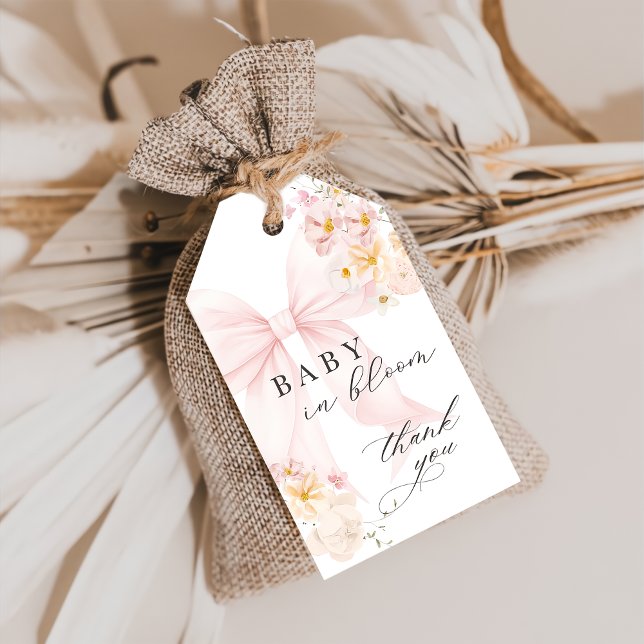 Étiquette de cadeau pour Baby Shower avec un noeud (Créateur téléchargé)