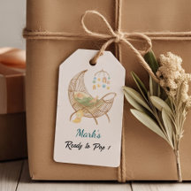 Étiquette de Cadeau pour Baby Shower Bleu – Nom de