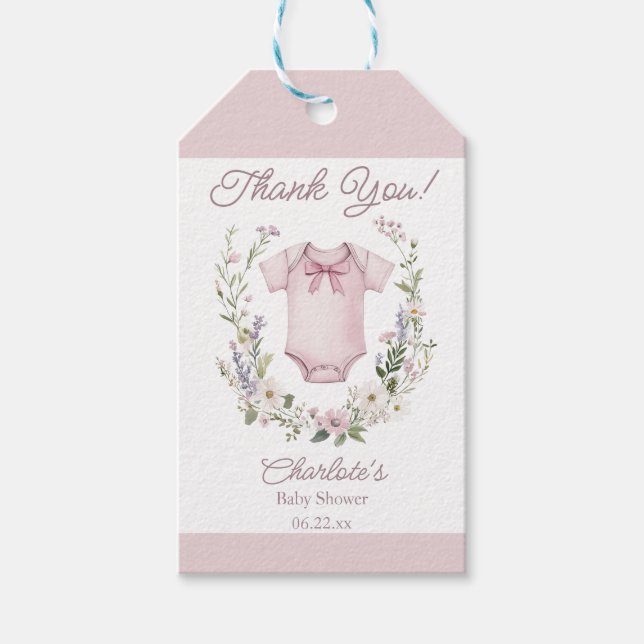 Étiquette de cadeau pour Baby Shower Bohème Oh Béb (Devant)