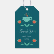 Étiquette de cadeau pour Baby Shower moderne - Thé