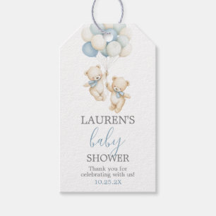 Étiquette de cadeau pour Baby Shower Oursons Jumea