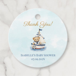 Étiquette de cadeau pour Baby Shower Petit Marin