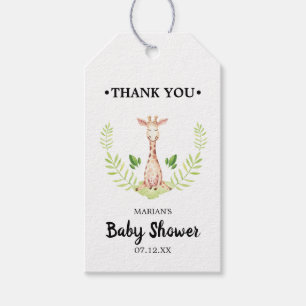 Étiquette de cadeau pour baby shower Petite Girafe