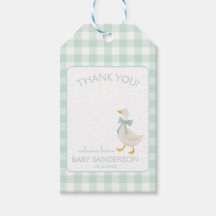 Étiquette de cadeau pour Baby Shower Preppy Goose