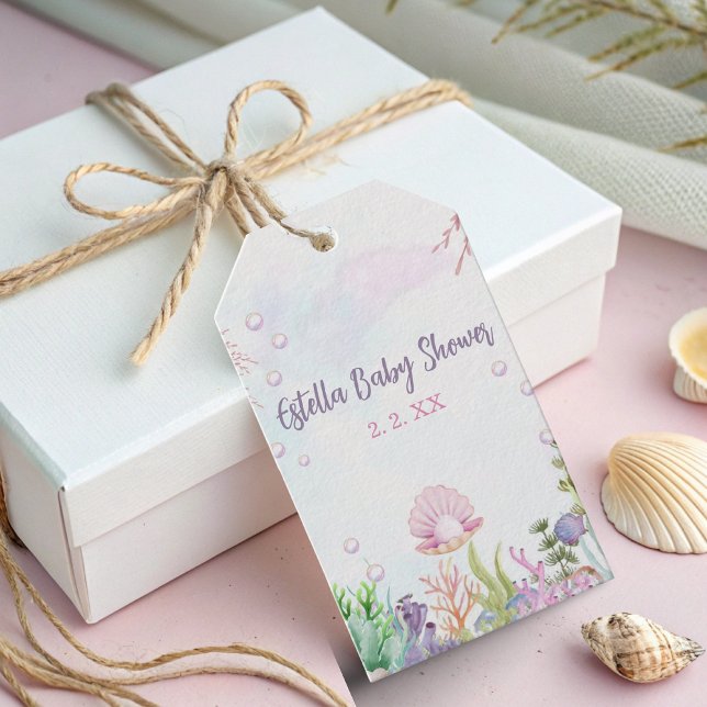 Étiquette de cadeau pour Baby Shower "Une Perle es (Créateur téléchargé)
