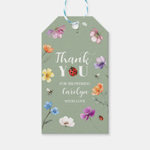 Étiquette de cadeau pour Baby Shower Wildflower Lo