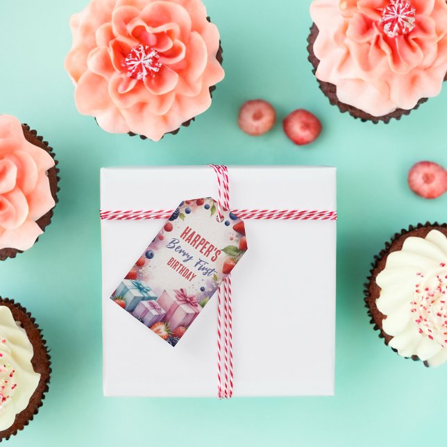 Étiquette de cadeau pour le premier anniversaire d (Créateur téléchargé)