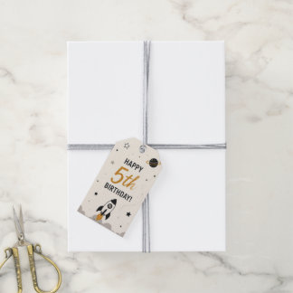 Étiquette de cadeau pour un 5e anniversaire heureu