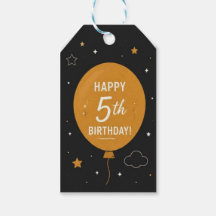 Étiquette de cadeau pour un 5e anniversaire joyeux