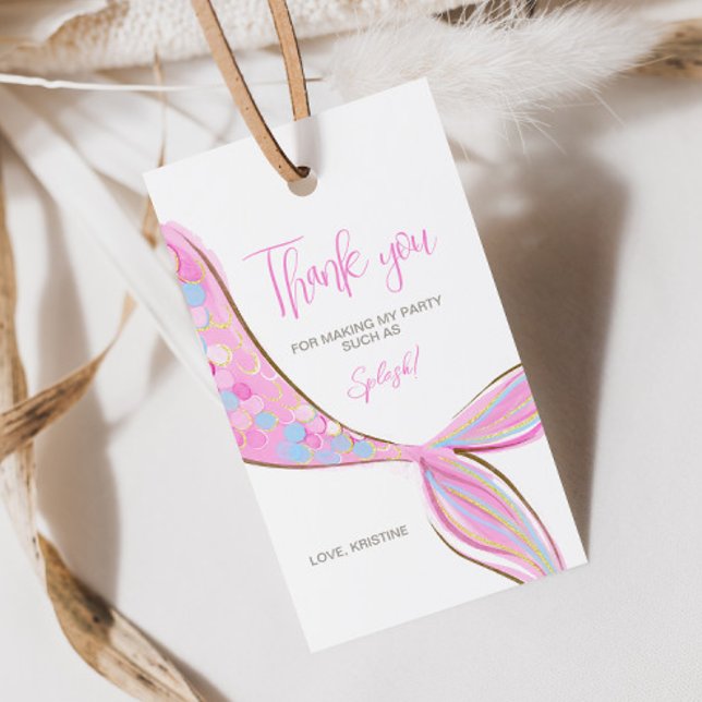 Étiquette de cadeau Queue de sirène violette (Créateur téléchargé)