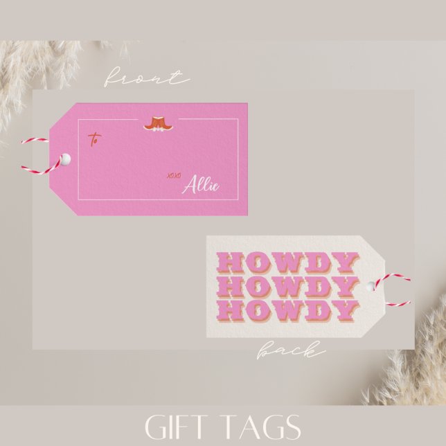 Étiquette de cadeau rose pour enterrement de vie d (Créateur téléchargé)